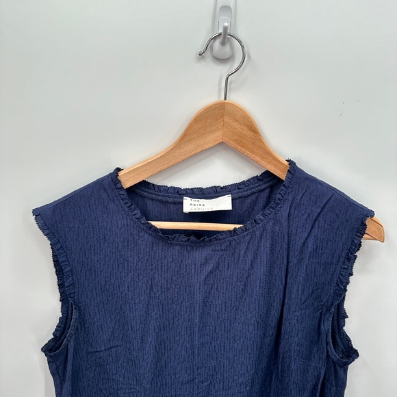 REISS Archive Minnie Navy Sleeveless Crewneck Blouse // 10 - Picture 4 of 8